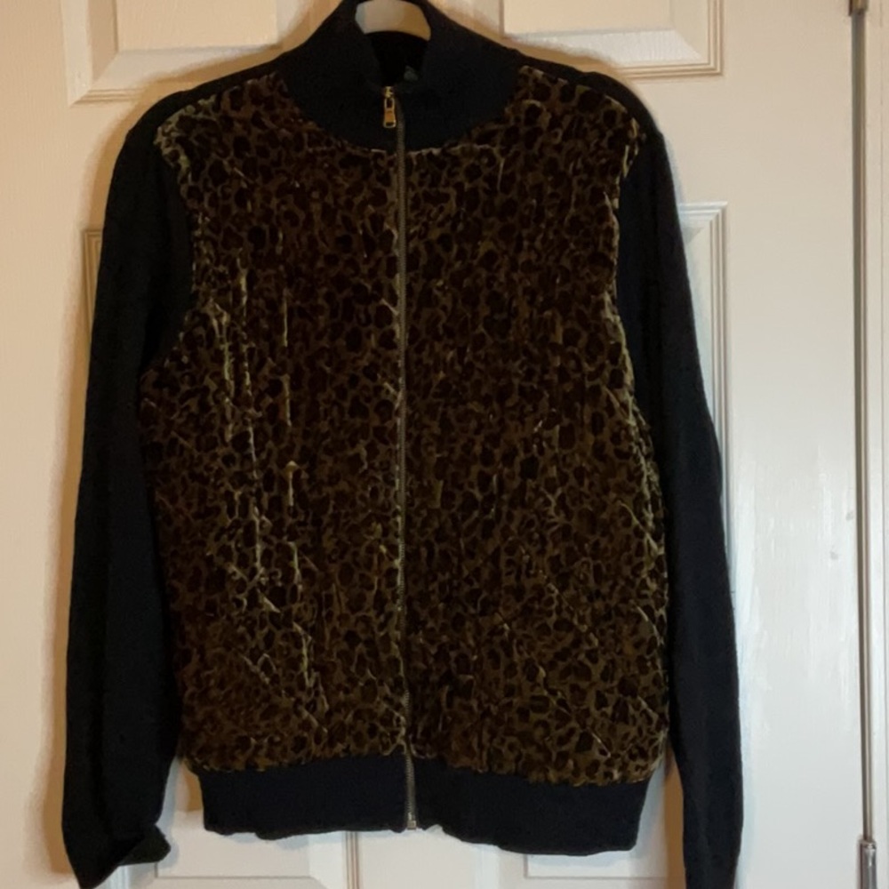 Lauren Ralph Lauren Leopard Print Jacket with Black Details